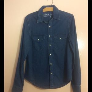 GAP 1969 Denim LS Woven Mens Size S